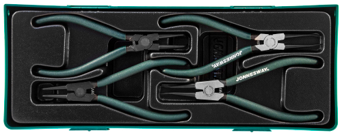 AG010002SP Универсальный набор щипцов для стопорных колец "разжим и сжим" 7", 4 предмета (ложемент)