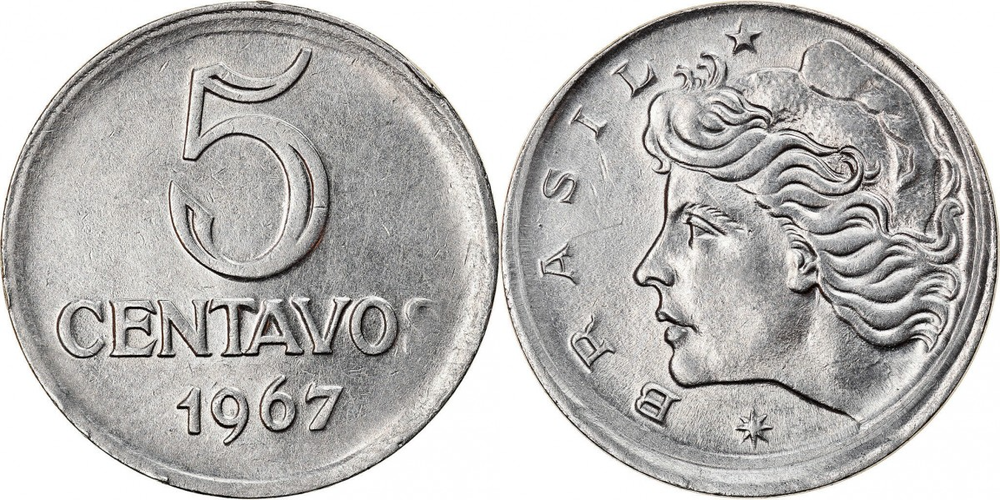 Бразилия 5 сентаво, 1967 Фигура Республики XF