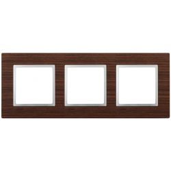 14-5303-10 ЭРА Рамка на 3 поста, дерево, Эра Elegance, венге+алюм