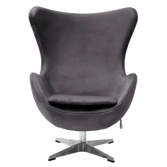Кресло Egg, темно-серая искусственная замша