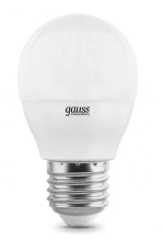 Лампа Gauss LED Elementary Шар 6W E27 450Lm 4100K  53226