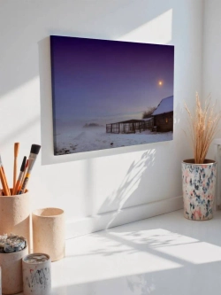 Картина на стену 40 X 50 Зимняя деревня