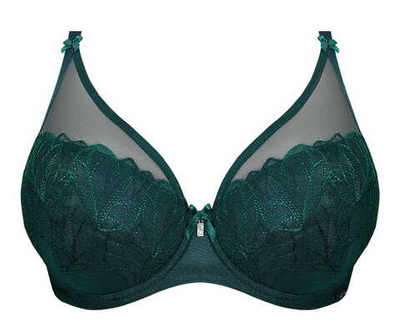 Бюстгальтер пуш-ап Emily с вышивкой (Размер: 75C) (Цвет: изумрудный)