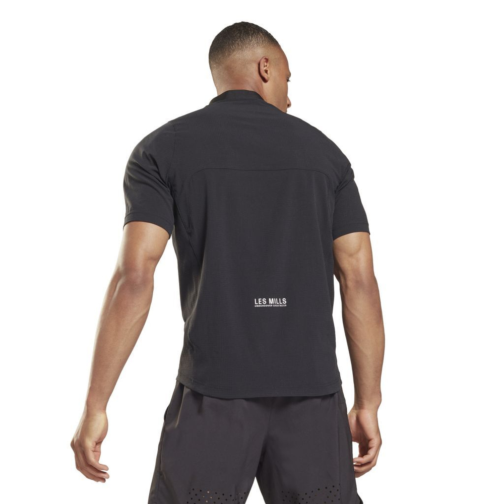 Мужское теннисное поло Reebok Les Mills Zip Polo M - black