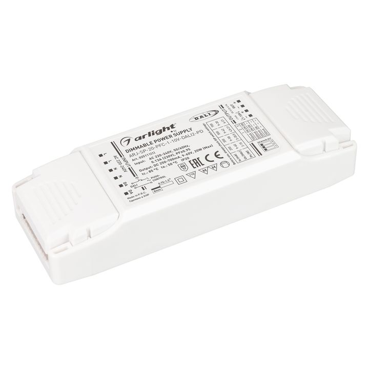 Драйвер Arlight ARJ-SP-20-PFC-1-10V-Dali2-PD 9-60V 20W IP20 0,25-0,7A 025111(1)