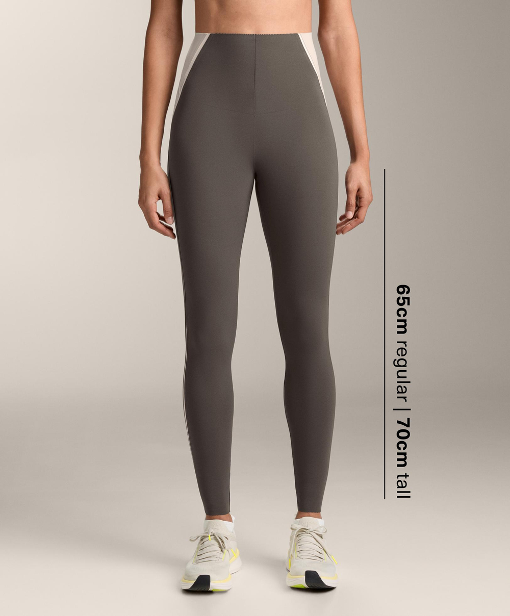 OYSHO Легинсы Compressive светоотражающие с высокой посадкой и длиной до щиколотки, угольный