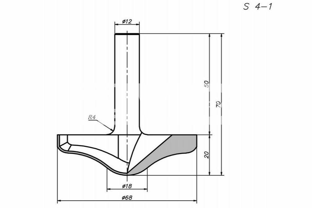 PCD фреза D.68/18x20 S.12x50