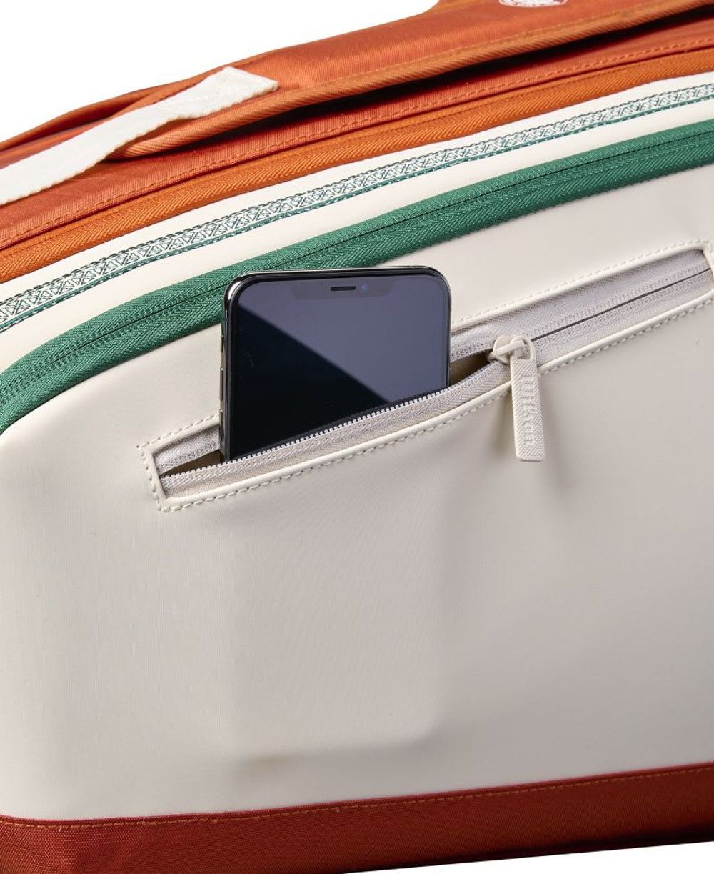 Теннисная сумка Wilson Roland Garros Super Tour 9PK 2026 - cream/clay/green