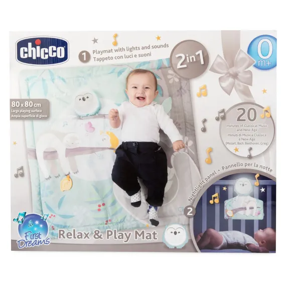 Игровой коврик музыкальный Chicco Сова 2 в 1