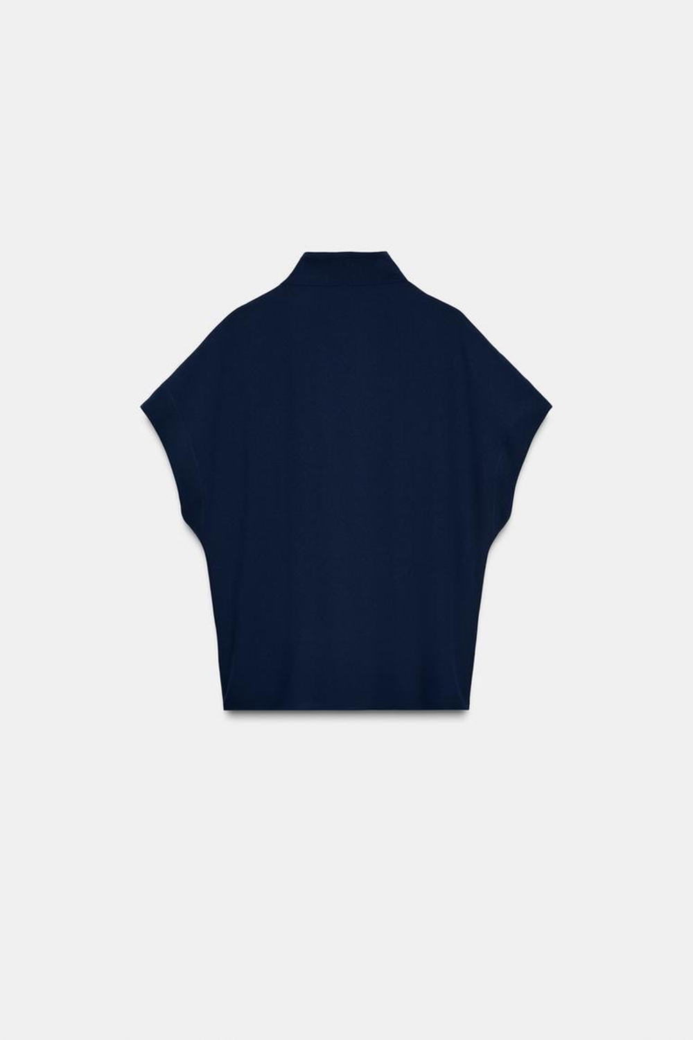 ZARA РУБАШКА С КОНТРАСТНЫМИ ПУГОВИЦАМИ, МОРСКОЙ СИНИЙ