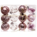 Набор шаров 8 см «Волшебство» (в наборе 12 шт), Розовое золото