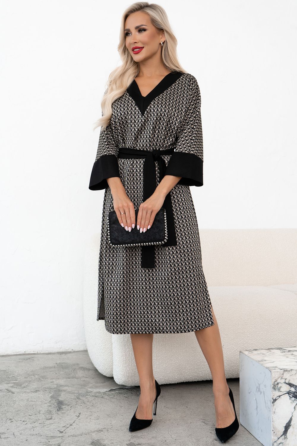 Платье Леди (черный/бежевый) Р11-2013/4 Nikol