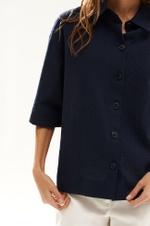 23515 Блузка женская (темно-синий)