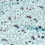 Кулирная гладь с рисунком, 100% хлопок, 150 гр/м2, 185 см