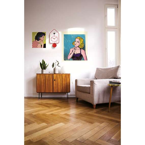 Часы настенные с маятником qq-up, красные