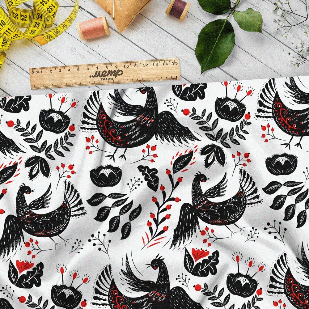 Ткань флис русская жар-птица