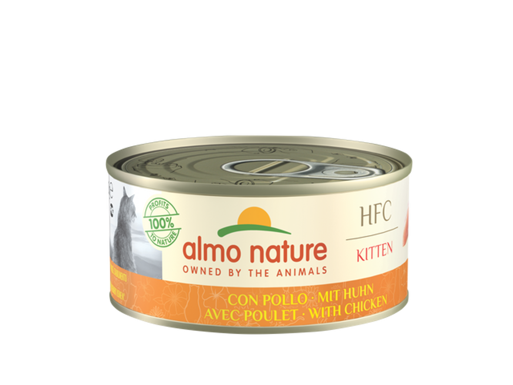 Almo Nature Полнорационные консервы для Котят с Курицей (HFC - Complete - Kitten - Chicken ) 0,15 кг