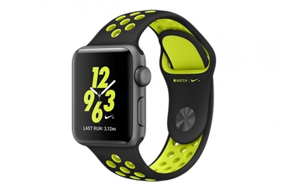 Ремешок Apple Watch 38мм,спортивный Nike,черный салатовый Replica (S/M.M/L)