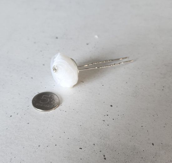 Набор шпилек "Розы" органза, 10 шт, белый