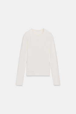 ZARA ФУТБОЛКА С ДВОЙНОЙ ВЫШИВКОЙ, ЭКРЮ