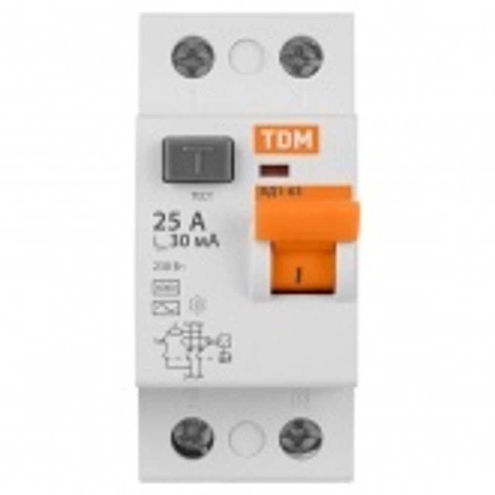 Устройство защитного отключения ВД1-63 2Р 25А 30мА тип АС TDM SQ0203-0008