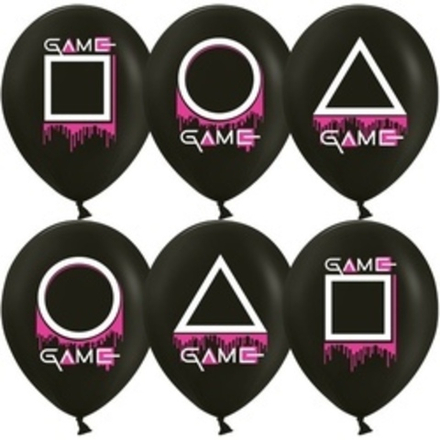 Шар (12''/30 см) Кальмаргейм, Игра в креветку, Черный, пастель, 2 ст 25 шт.