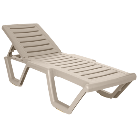 Шезлонг пластиковый "Атлант". Цвет: Грэй (Серо-бежевый)