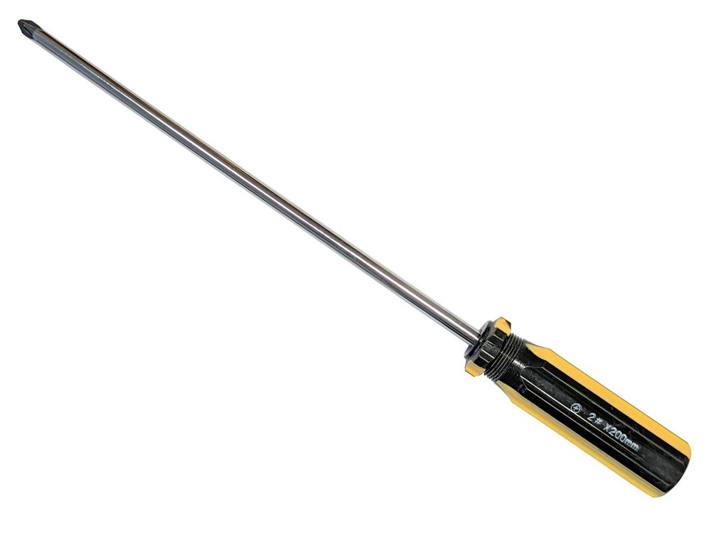 Отвертка PH 2 x 200 мм желто-черная ручка 56017