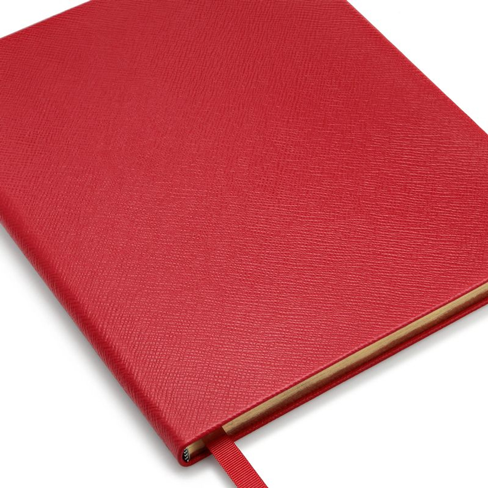 Smythson Блокнот Portobello Notebook in Panama, Black (бежевый)