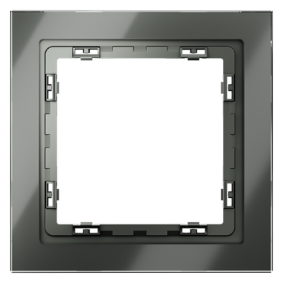 Рамка стеклянная VOLTUM S70 на 1 пост, (титан, стекло)