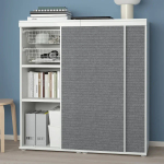 Шкаф с 2 раздвижными дверями - IKEA PLATSA/ПЛАТСА ИКЕА, 41,8х120х122,9 см, белый/темно серый