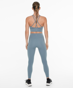 Oysho Спортивный бюстгальтер с бретелями на спине, серо-голубой