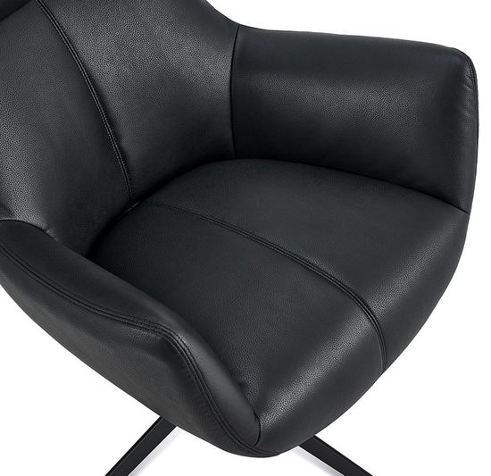 Кресло Total Black черная экокожа, ножка черный металл