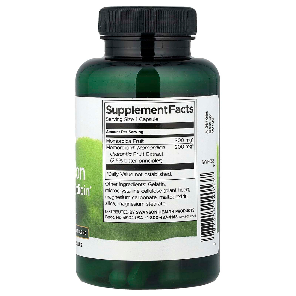 Swanson, горькая дыня с Momordicin®, 120 капсул