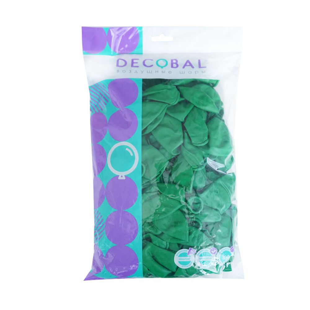 Зеленый, Пастель / Green, латексный шар 50шт.