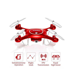 Р/У квадрокоптер Syma X5UW с FPV трансляцией Wi-Fi (HD), барометр 2.4G RTF красный