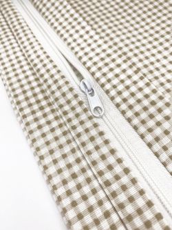 Наволочка комплект 2шт перкаль Сказка "Бежевая клеточка" 40х40 см на молнии