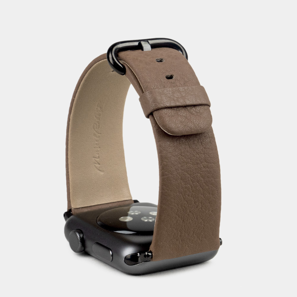 Ремешок для Apple Watch 44/45/46 mm из кожи теленка, цвета кофе