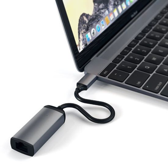Адаптер Satechi USB Type-C to Ethernet Adapter серый космос