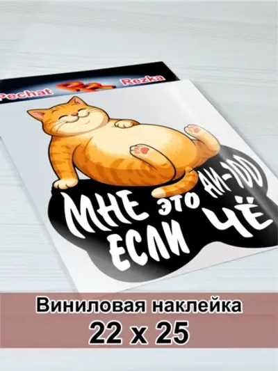 Наклейка - На авто АИ-100 Довольный рыжий кот