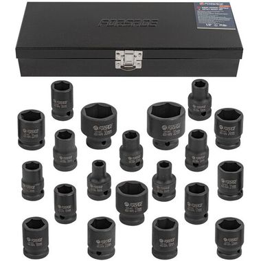 Набор головок ударных 20пр.,1/2''(8-24, 27, 30, 32мм), в металлическом кейсе Forsage F-4203-5MPB