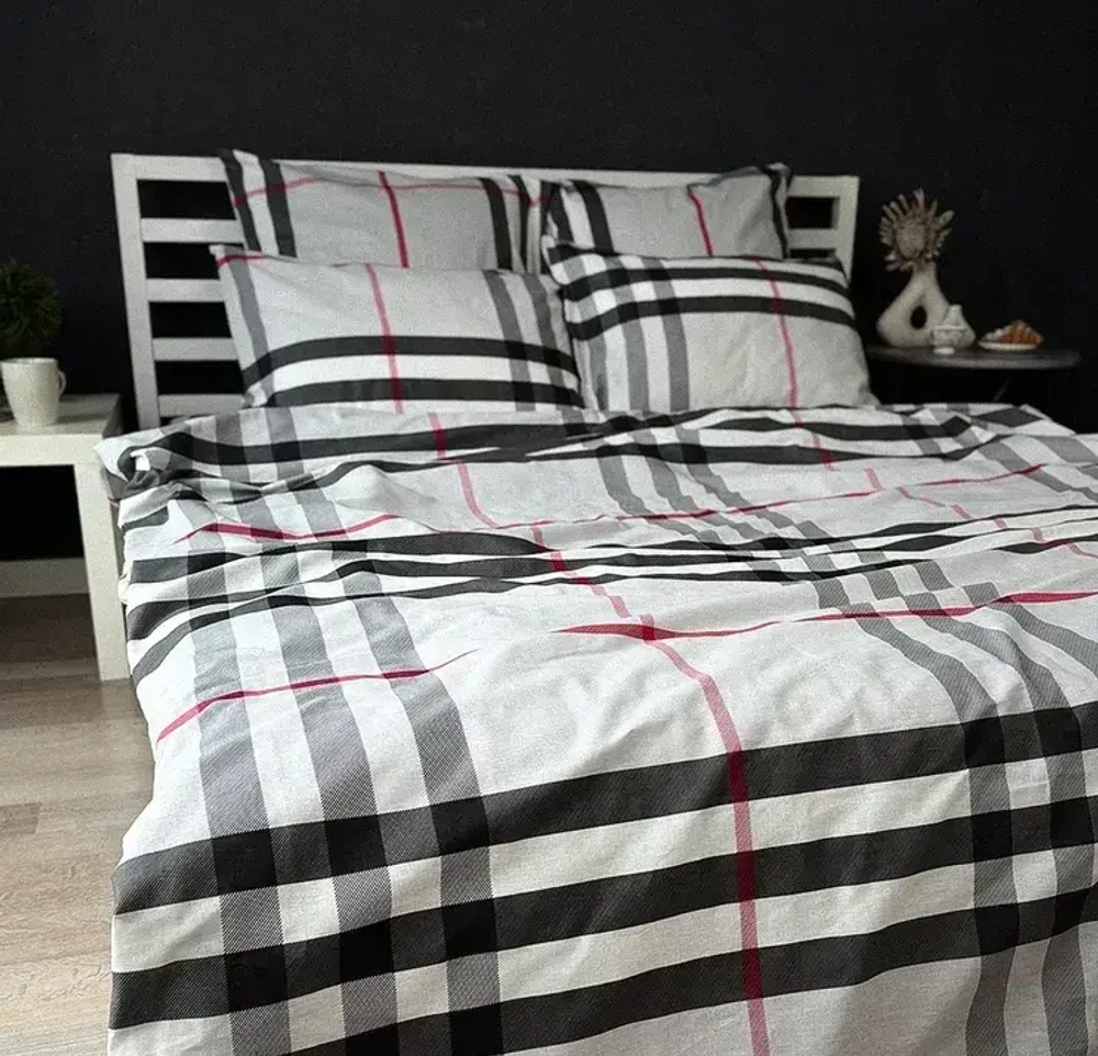 Комплект наволочек 50*70 см (2 шт.) SQUARE BURBERRY GREY, 100% хлопок