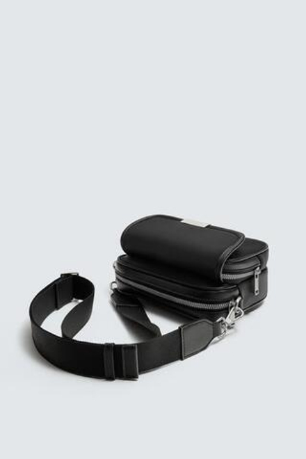 ZARA НЕЙЛОНОВАЯ СУМКА ЧЕРЕЗ ПЛЕЧО, ЧЕРНЫЙ