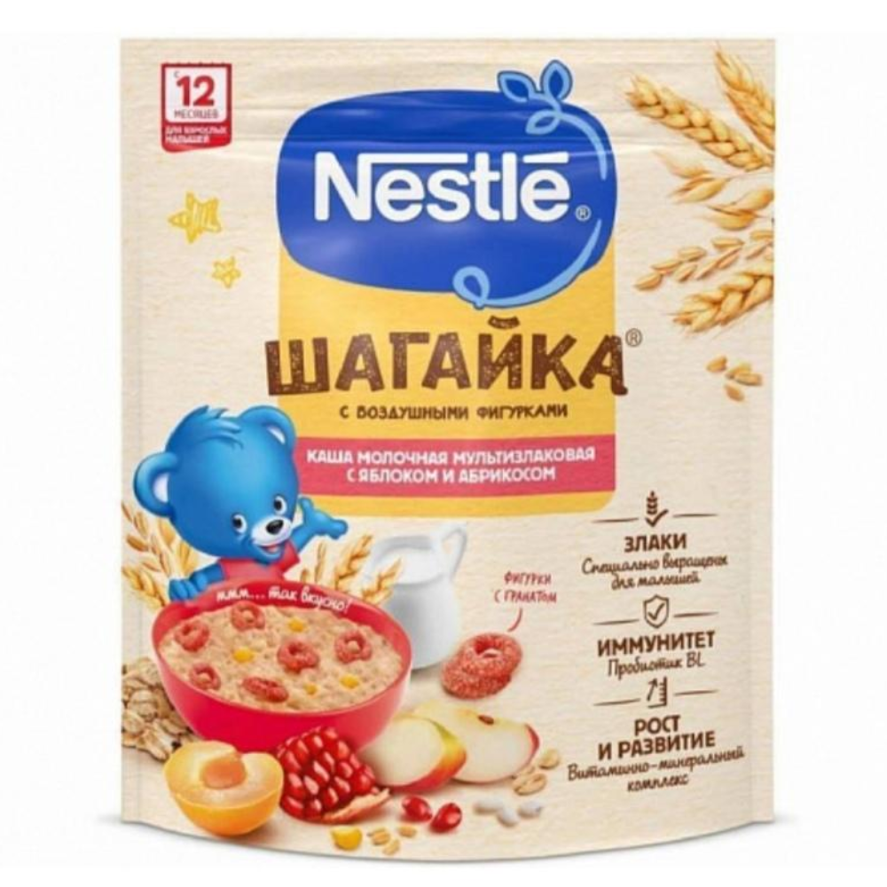 Каша Nestle Шагайка с воздушными фигурками с яблокомм и абрикосом 200 гр