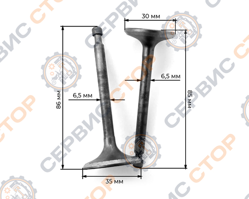 Клапаны впуск+выпуск 188F