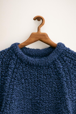 ZARA TIMELESS - СВИТЕР КРУПНОЙ ВЯЗКИ ИЗ ШЕРСТИ И АЛЬПАКИ, ЧЕРНИЛЬНО-СИНИЙ