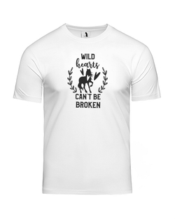 Футболка Wild hearts unisex белая с черным рисунком