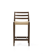Полубарный стул Analy из массива дуба в отделке орех и веревочным сиденьем 65 см