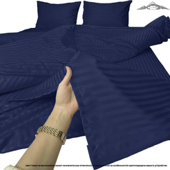 Сатин-страйп "Темно-синий" полоса 1х1 | ш.220 см | 130 г/м²