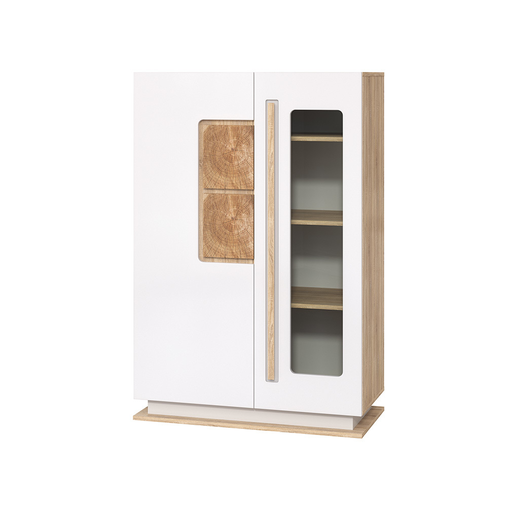 Шкаф комбинированный Дора 30.03-02, Дуб Сонома, Белый